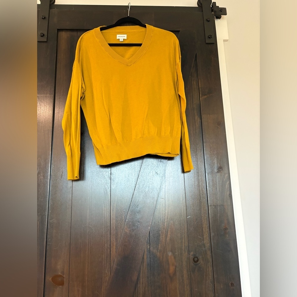 Frank and Oak V-Neck Mustard Sweater